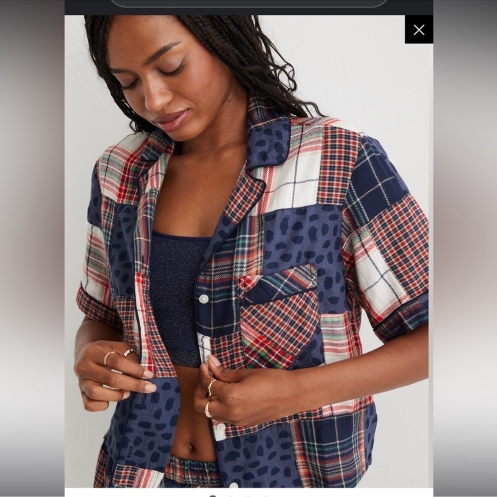 AERIE FLANNEL PAJAMA SHIRT
